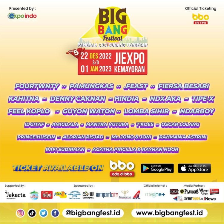 Big Bang Festival Suguhkan Pameran Cuci Gudang Terbesar Dan Bertabur Puluhan Musisi Tanah