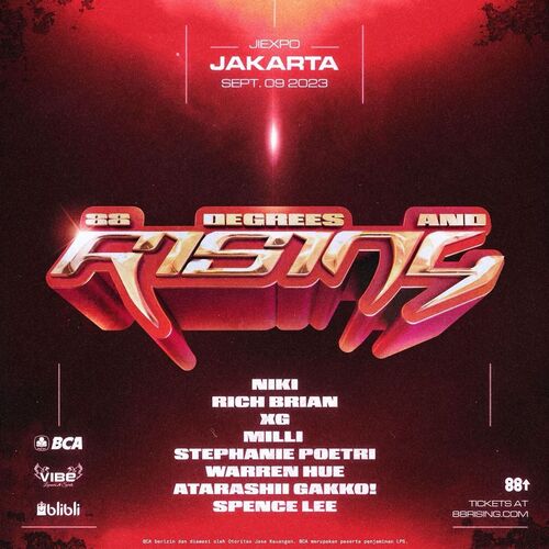 88 Degrees & Rising Bakal Gelar Konser di JIExpo Kemayoran 9 September 2023, Ada Niki, Rich Brian hingga Stephanie Poetri
