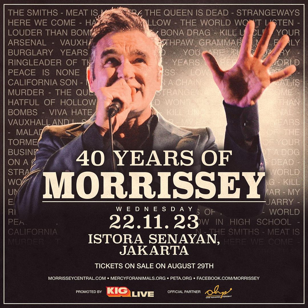 Morrissey Rayakan 40 Tahun Berkarier, Gelar Konser di Jakarta, Catat! Ini Harga Tiketnya