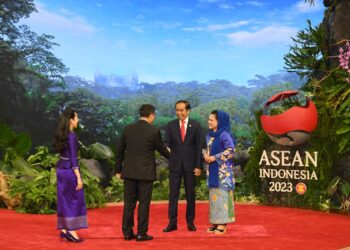 Berlatar Belakang Visual Ibukota IKN, Jokowi Sambut Kedatangan Kepala Negara dan Delegasi ASEAN