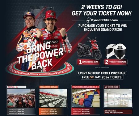 Asyik, Beli Tiket MotoGP Mandalika 2023 di Dyandratiket, Dapat Motor!