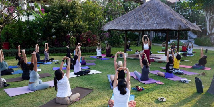 Bugar melalui Yoga dan Menikmati Oktoberfest Terlama di Nikko Bali Benoa Beach Hotel