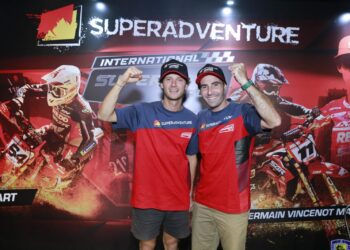 Germain Vincenot dan Sylvain Bidart Dua Rider Kelas Dunia ‘Panaskan’ SuperAdventure International Supermoto Race di JIExpo
