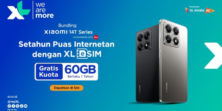 Catat! XL Axiata Gandeng Xiaomi 14T Series Hadirkan Bundling eSIM Prepaid
