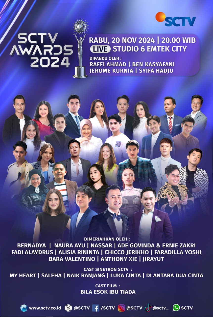 SCTV Awards 2024 Usung Tema The Battle of Love, Hadirkan Persaingan di 12 Kategori Paling Ngetop