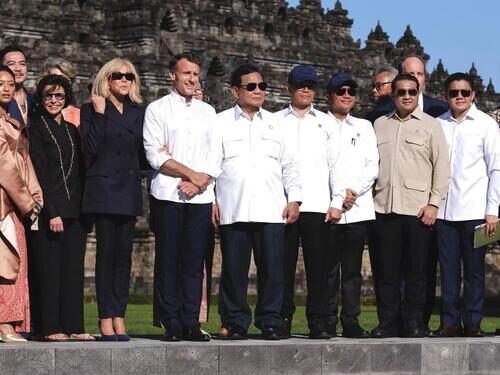Ini Kata Presiden Prabowo ke Emmanuel Macron di Candi Borobudur