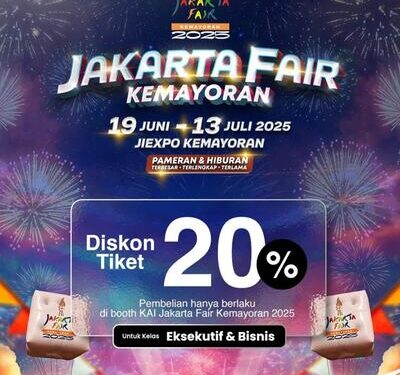 Beli Tiket Kereta Api di Jakarta Fair Dapat Diskon 20 Persen