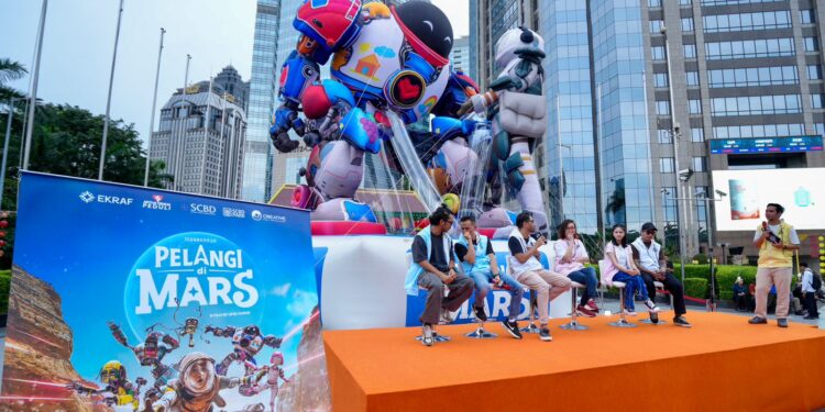Balon Raksasa Film Pelangi di Mars Hiasi Kawasan SCBD Jakarta