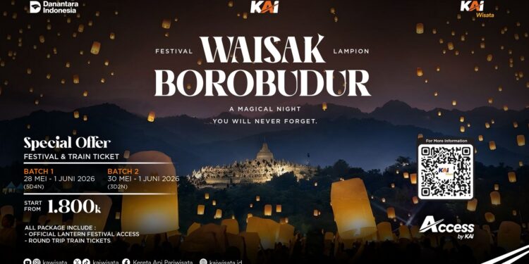 KAI Wisata Hadirkan Paket Spesial Festival Waisak Borobudur 2026, Ini Jadwal dan Harga Tiketnya
