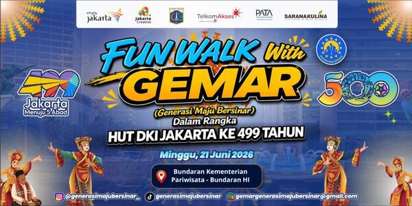 Sambut HUT ke-499 Jakarta Menuju Jakarta Emas 2027, GEMAR dan PATA Indonesia Chapter Gelar Fun Walk